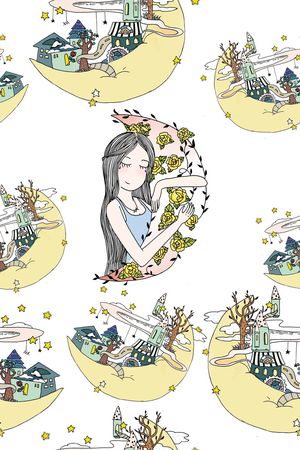 画家手绘印花花型图片