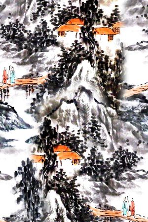 工笔画印花花型图片