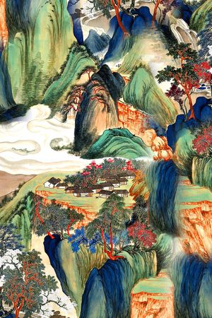 工笔画印花花型图片