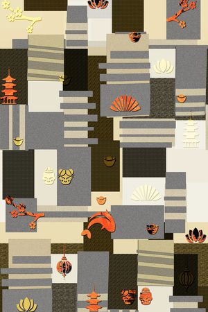 色块印花花型图片