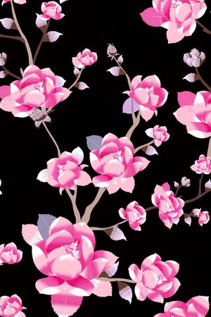 桃花印花花型图片