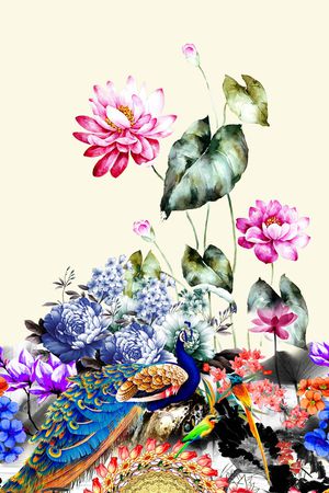 鸟印花花型图片