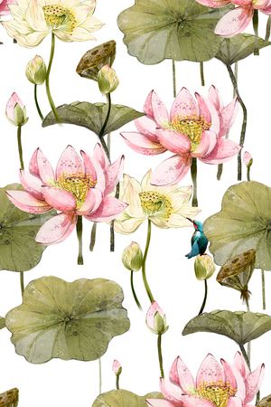 花鸟印花花型图片