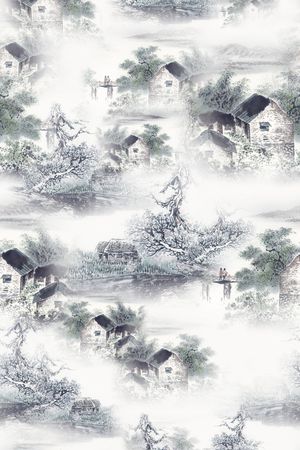 国画印花花型图片