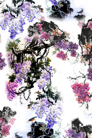水墨印花花型图片