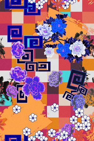 写实印花花型图片