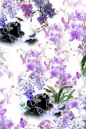 水墨印花花型图片
