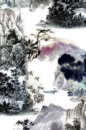 水墨印花花型图片