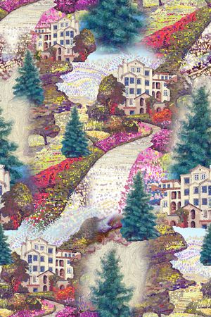 油画印花花型图片
