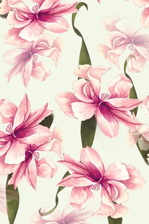 手绘花印花花型图片