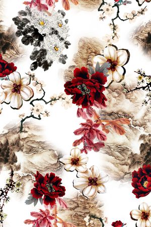 中国风印花花型图片