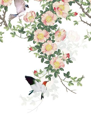 工笔画印花花型图片