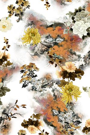 山水印花花型图片