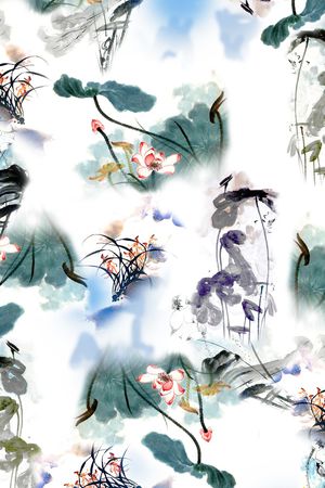 桃花印花花型图片
