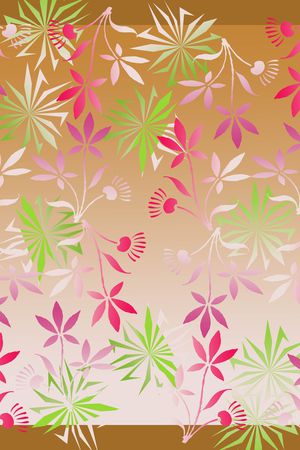 树叶组合印花花型图片