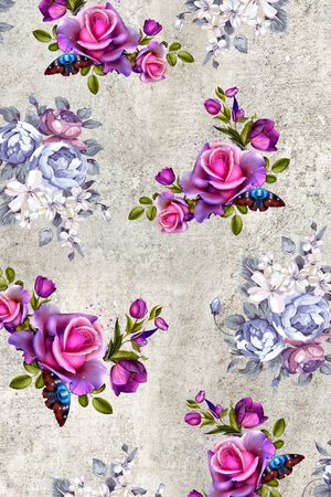 乱花印花花型图片