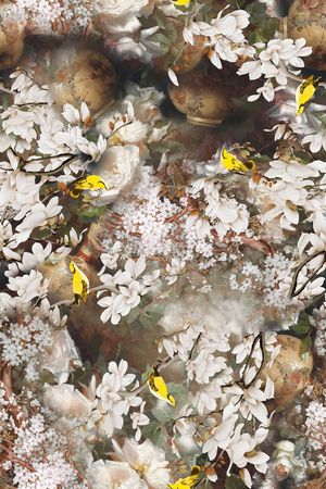 玉兰印花花型图片