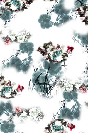桃花印花花型图片