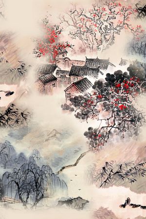 风景印花花型图片