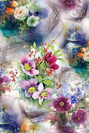 百合印花花型图片
