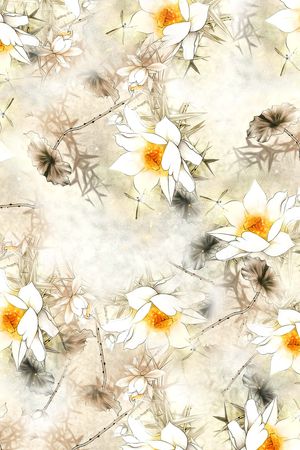 手绘印花花型图片