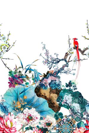 手绘印花花型图片