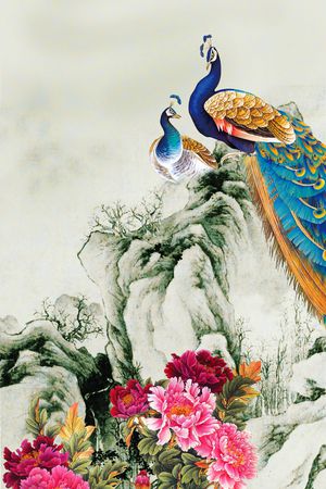 国画印花花型图片