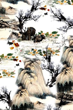 中国风印花花型图片