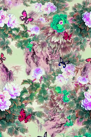 花鸟印花花型图片