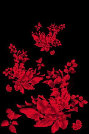 玫瑰印花花型图片