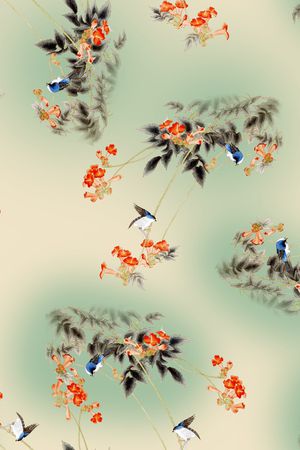 中国风印花花型图片