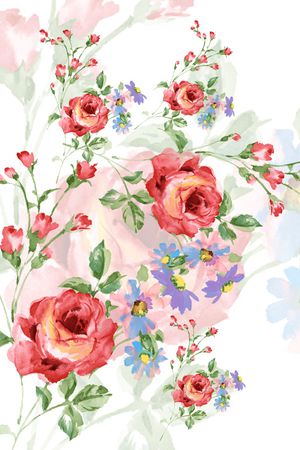 玫瑰印花花型图片