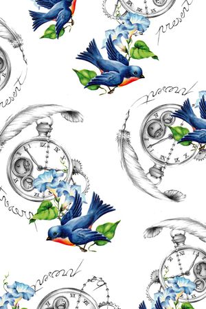花鸟印花花型图片