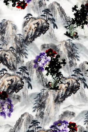 水墨印花花型图片