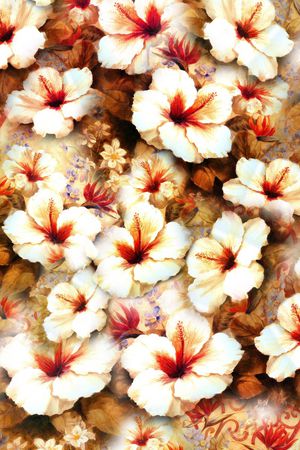 散花印花花型图片