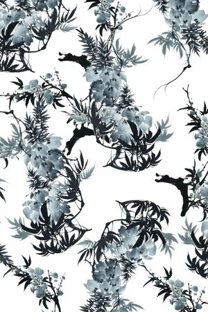 水墨印花花型图片