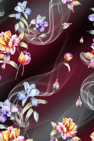 水彩花卉印花花型图片