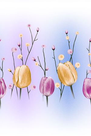 郁金香印花花型图片