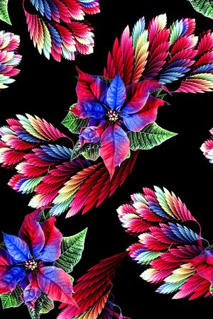 抽象花卉印花花型图片