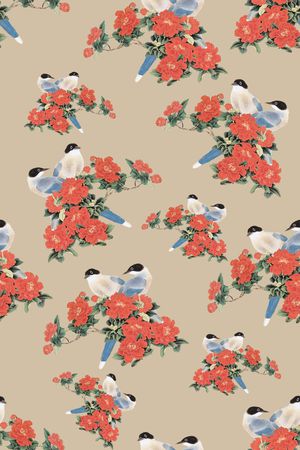 花鸟印花花型图片