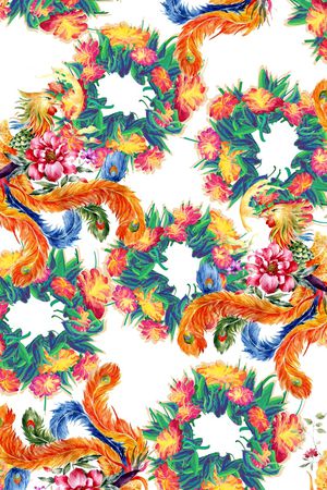 花圈印花花型图片