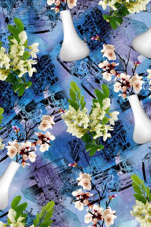 菊花印花花型图片