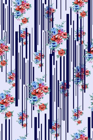 玫瑰印花花型图片