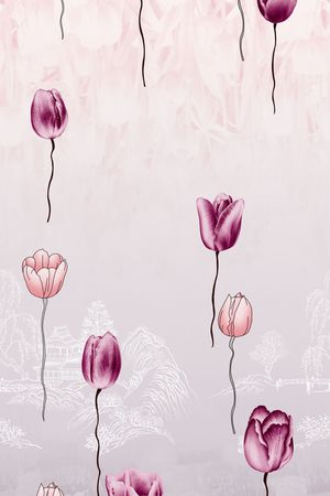 郁金香印花花型图片