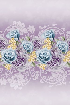 玫瑰印花花型图片