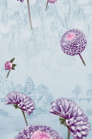 蒲公英印花花型图片
