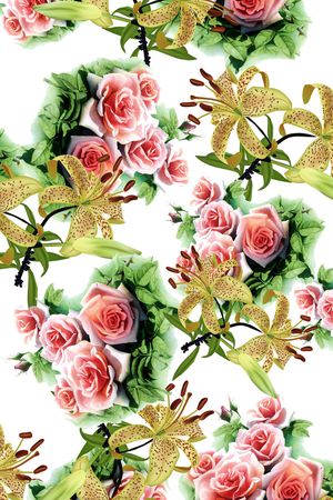玉兰花印花花型图片