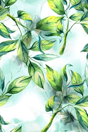 树叶印花花型图片