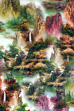 山脉印花花型图片