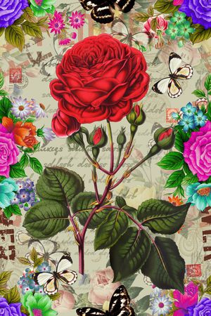 时尚花卉印花花型图片